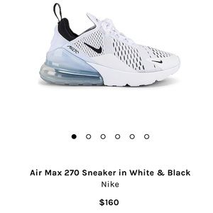 Nike Women’s Air Max 270 white/black/white size 9